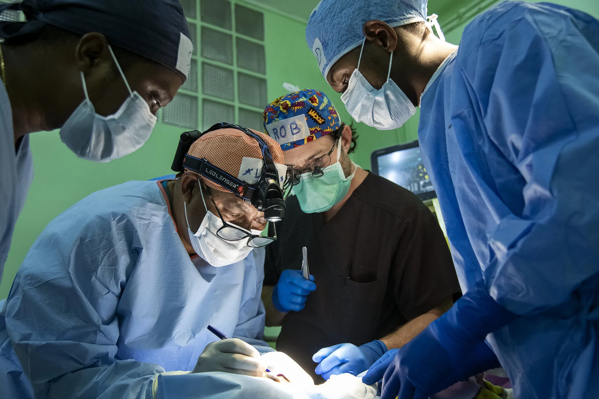 Plastic Surgeon Lalatiana Andriamanarivo of Madagascar repairs the cleft lip of Tiaviniaina.