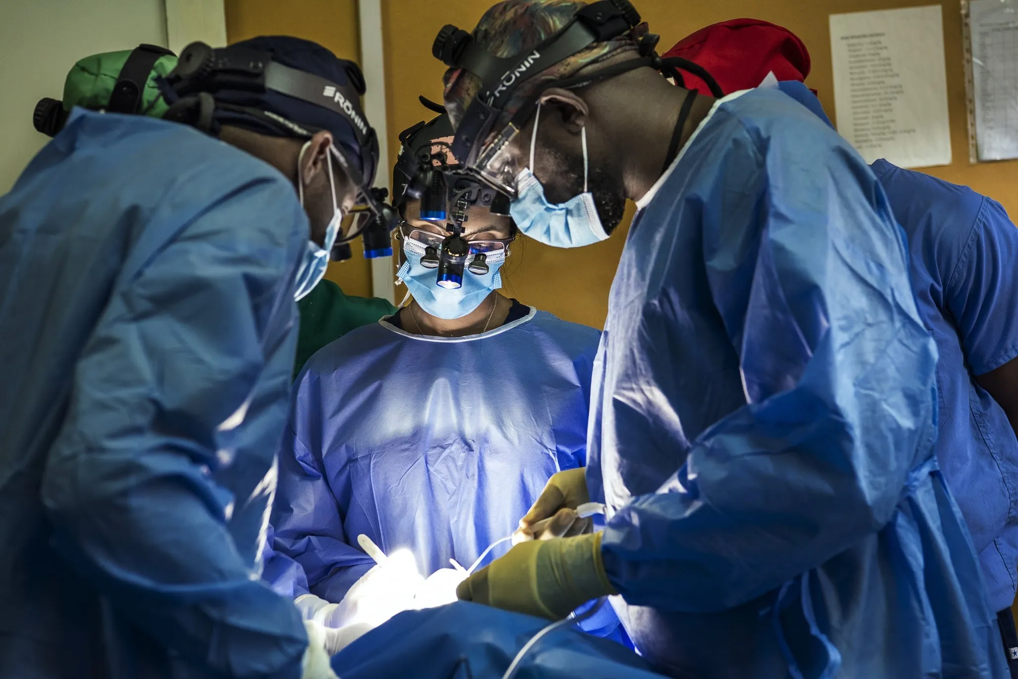 Surgeons provide care during a program in Bushenge, Rwanda.