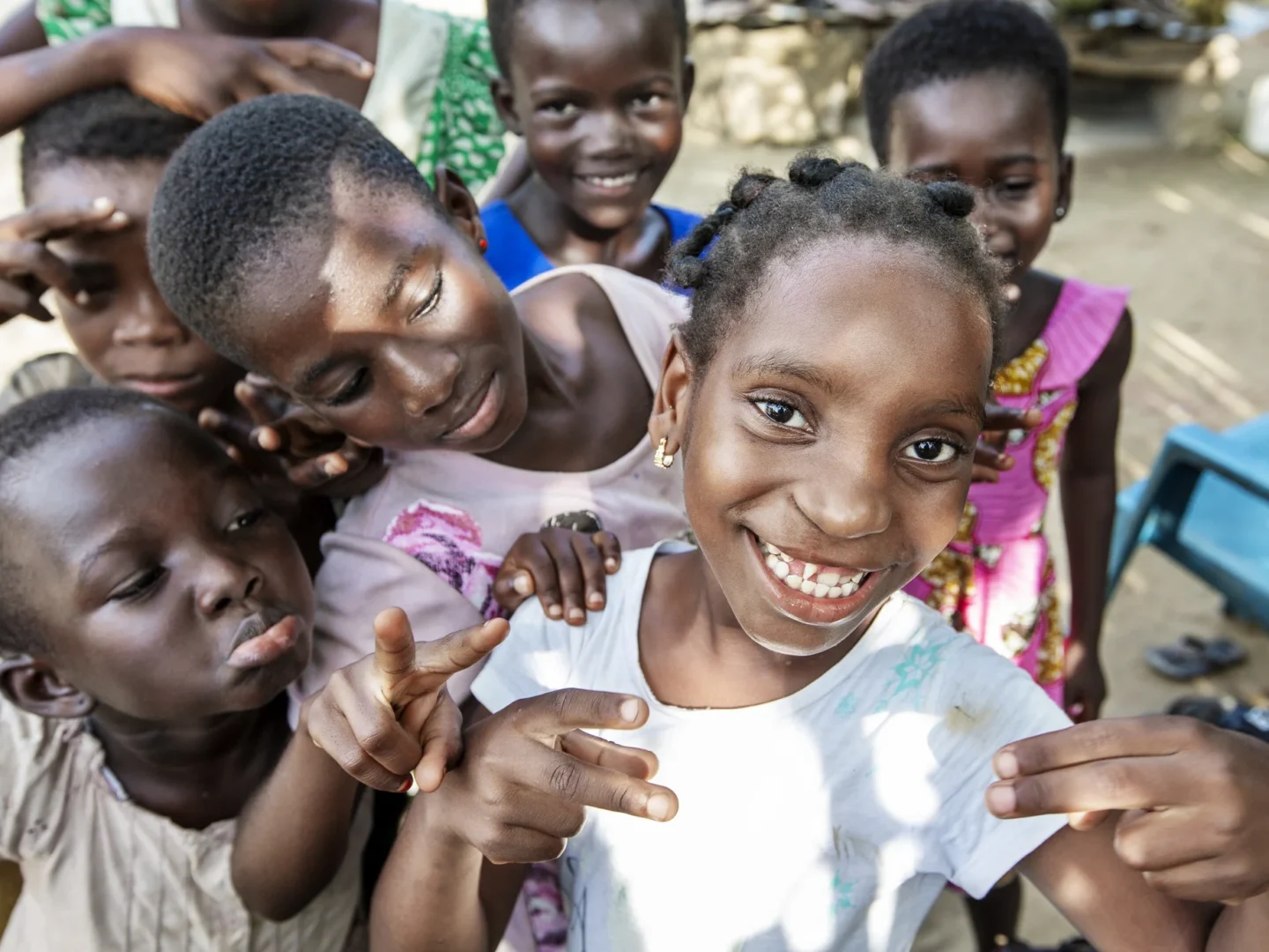 Ramata smiles for the camera among her friends.