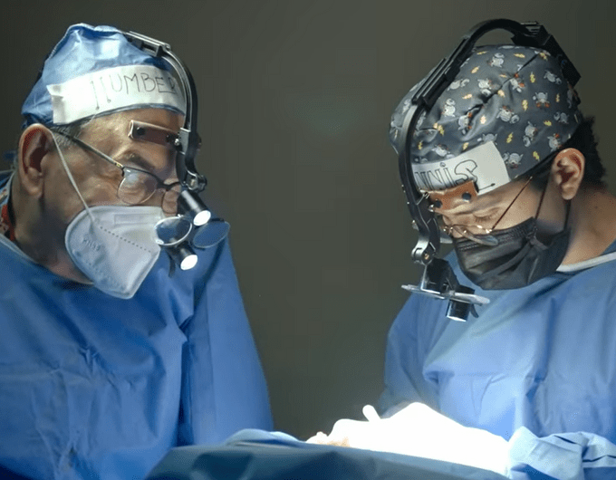 Two surgeons at work in Puebla, Mexico