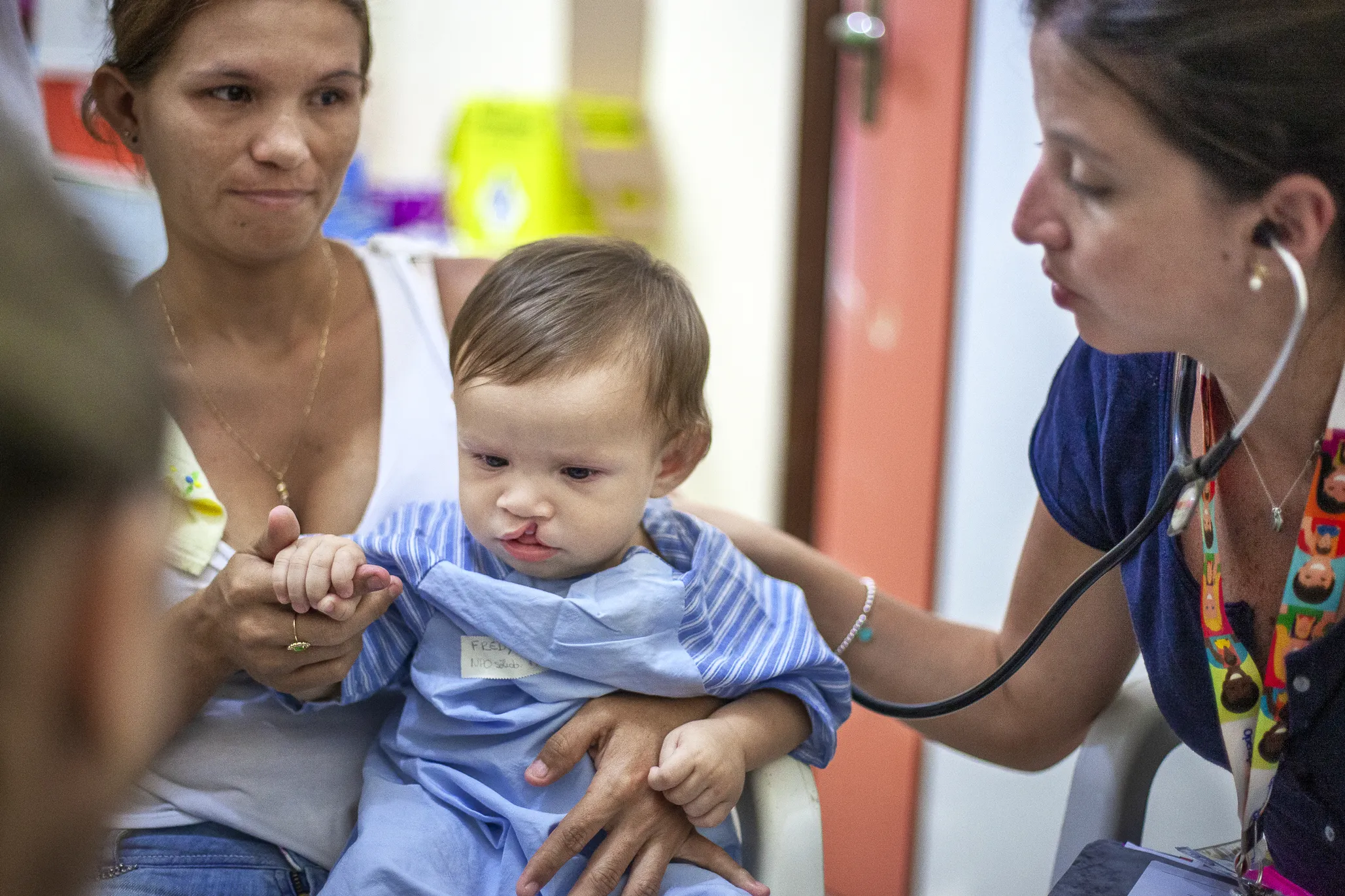 Fredy is examined during a surgical program in Santarem, Brazil.