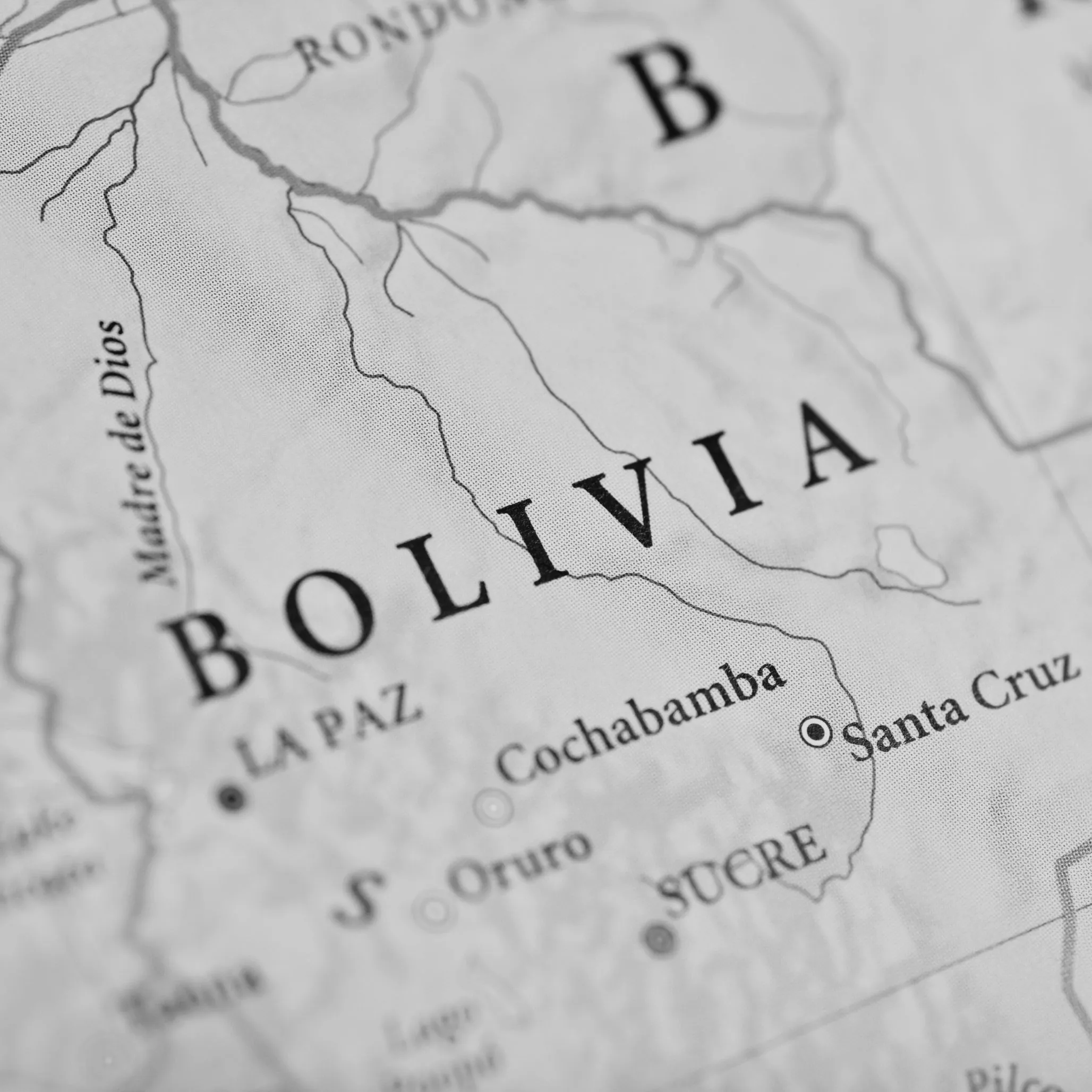 Image of map of Bolivia