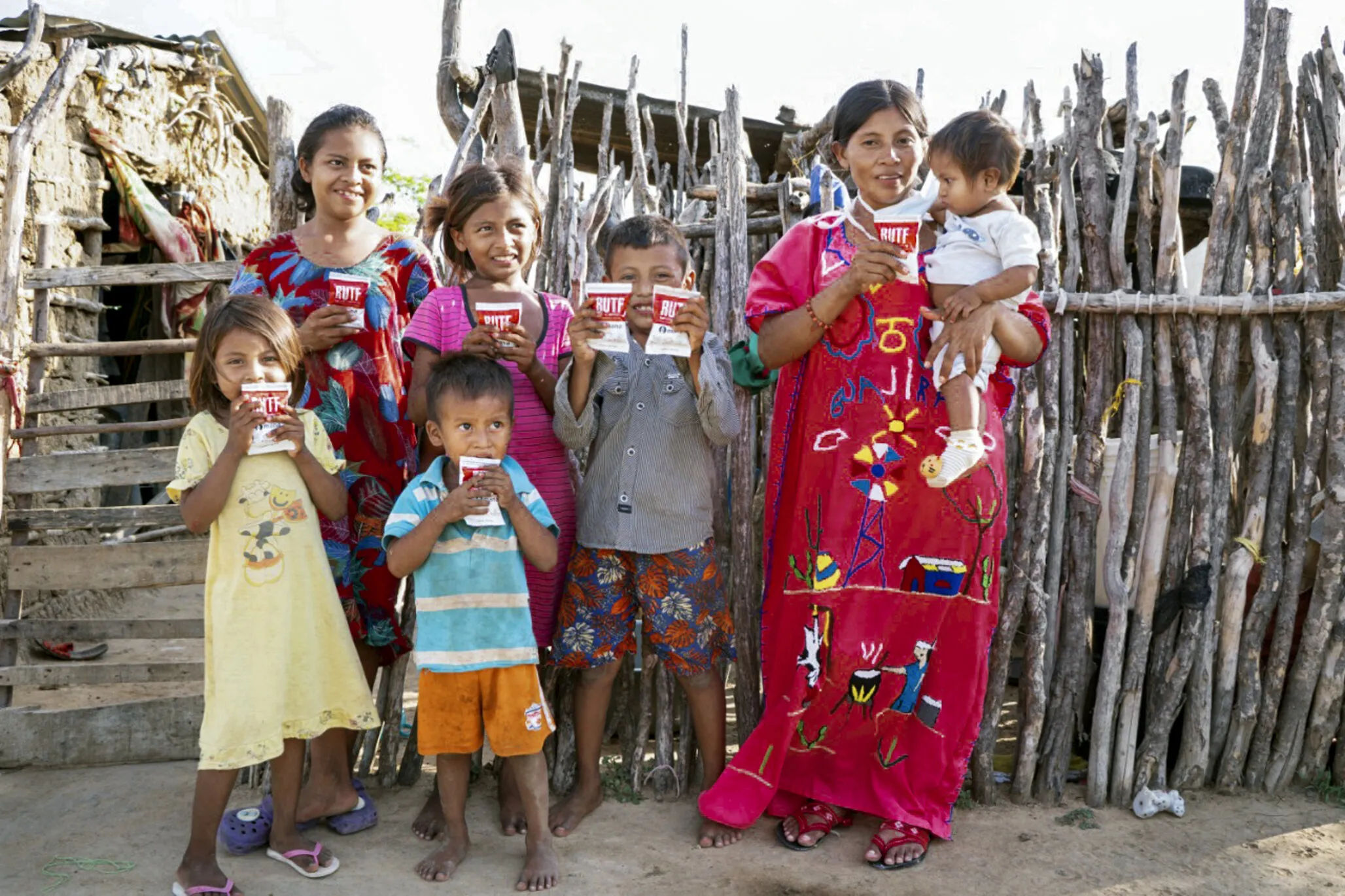 Patricia is pictured with her six children Wilmar, Yolimar, Karen, Alejandra, Yoiner and Frainer.