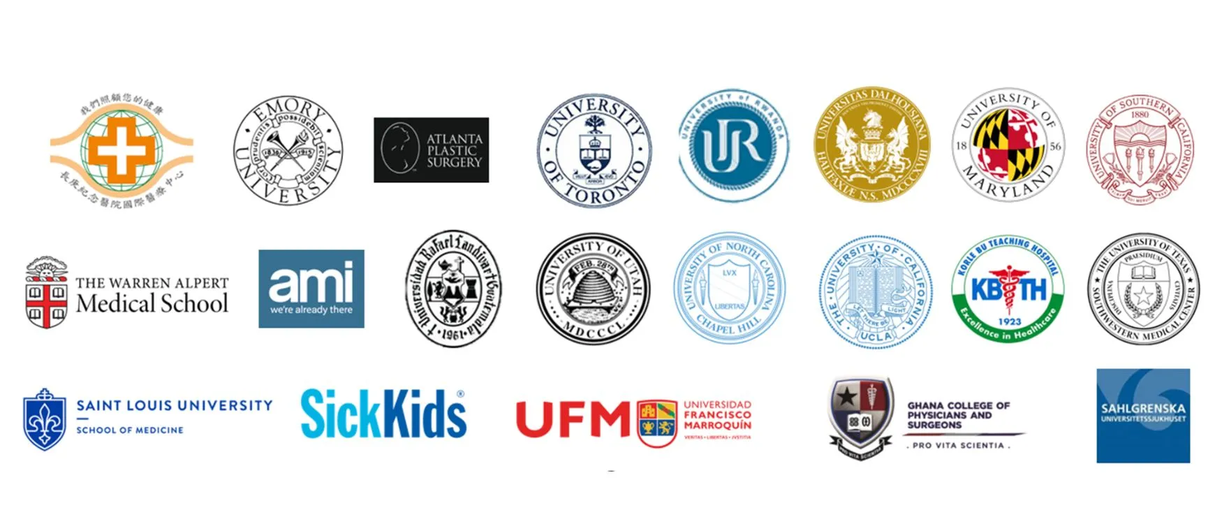 A collection of logos listing our education partners.