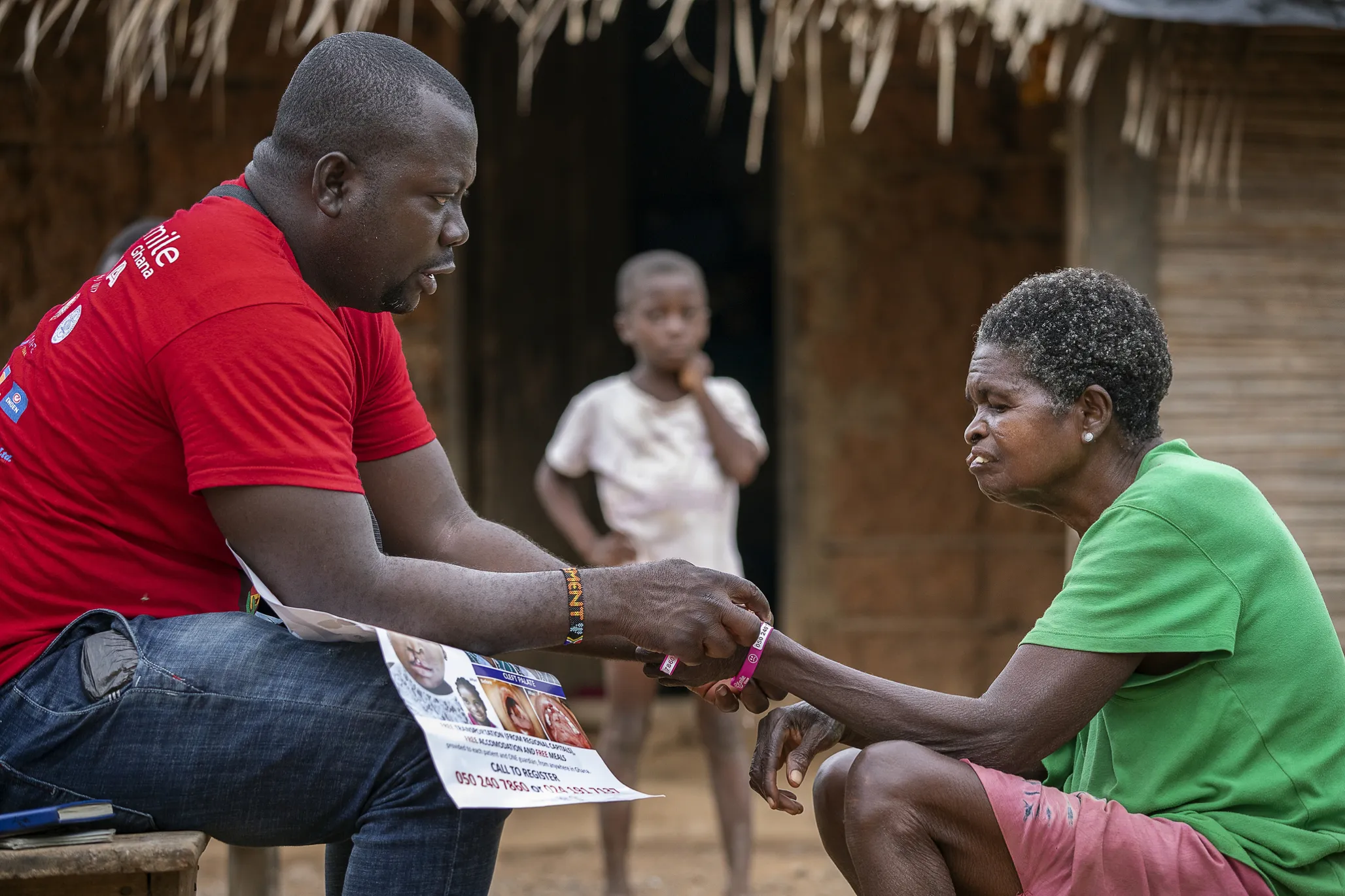 Operation Smile Ghana’s patient coordinator Clement Ofosuhemeng meets Ama, a woman who's lived with an unrepaired cleft lip for 80 years, and tells her about Operation Smile Ghana and an upcoming surgical program at which she could finally receive surgery.