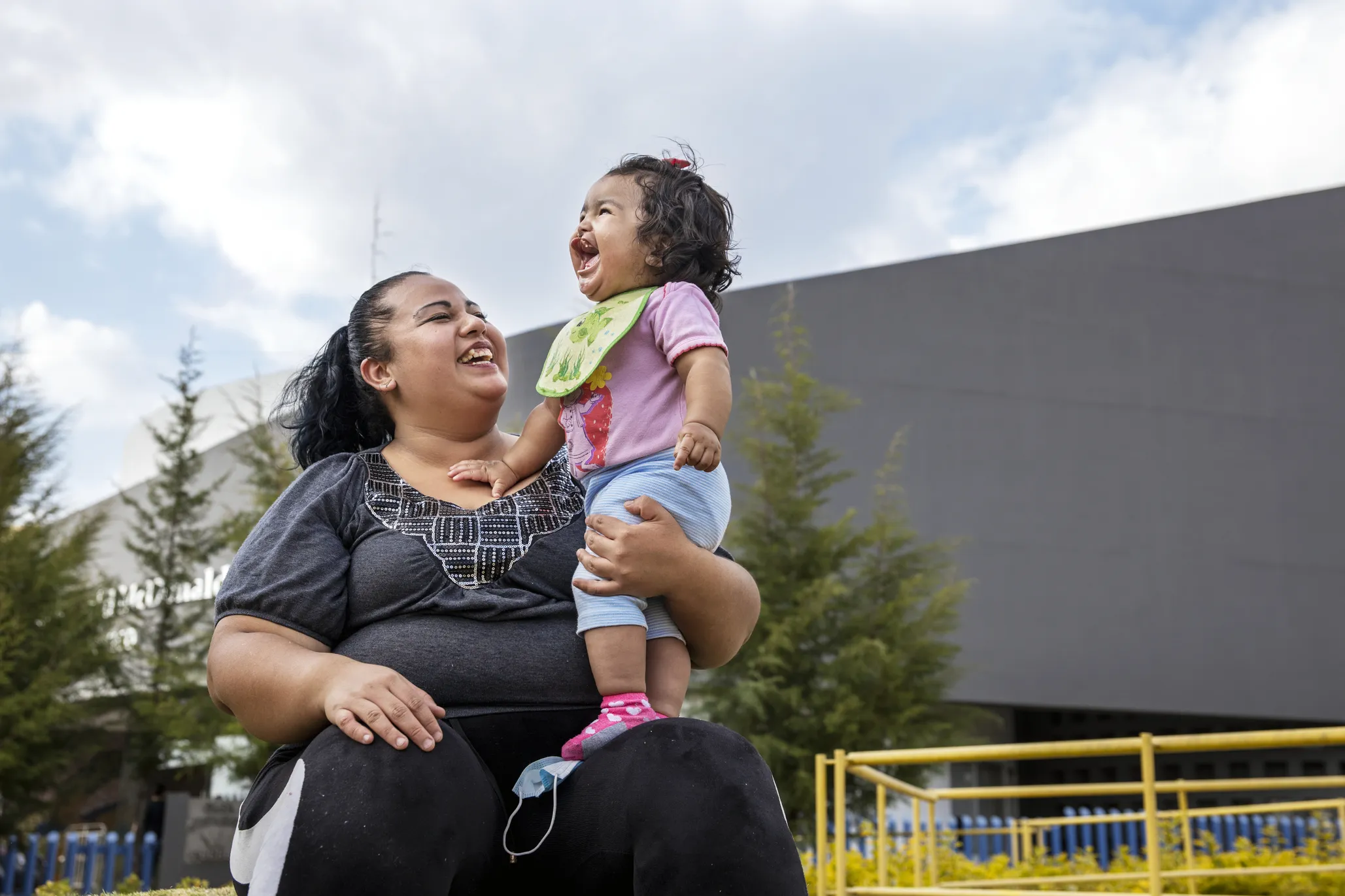 Lilia laughs with her mom, Valeria, before surgery.