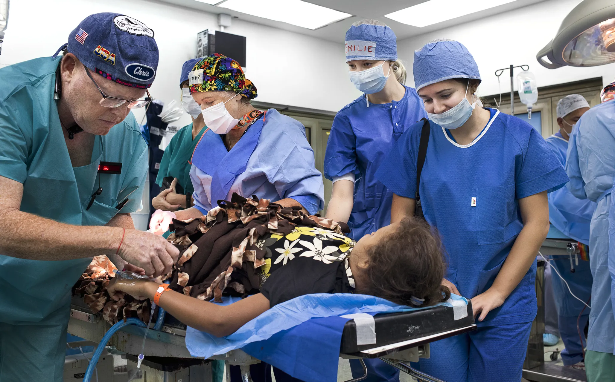 A patient is treated during an Operation Smile program.