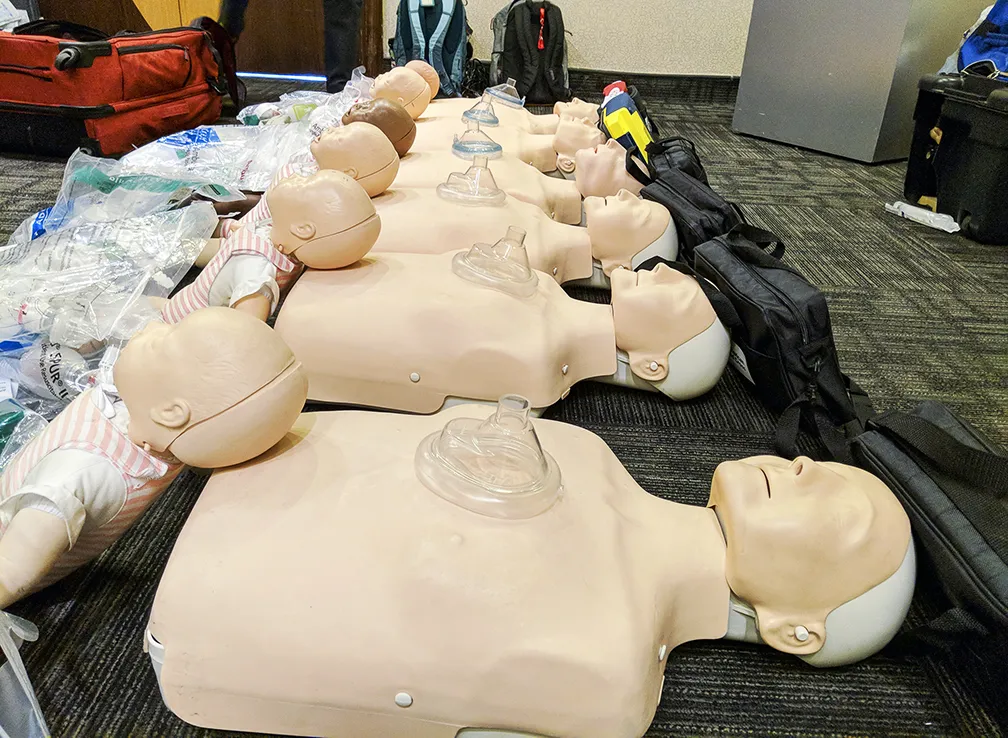 Cardiopulmonary resuscitation (CPR) mannequins and equipment