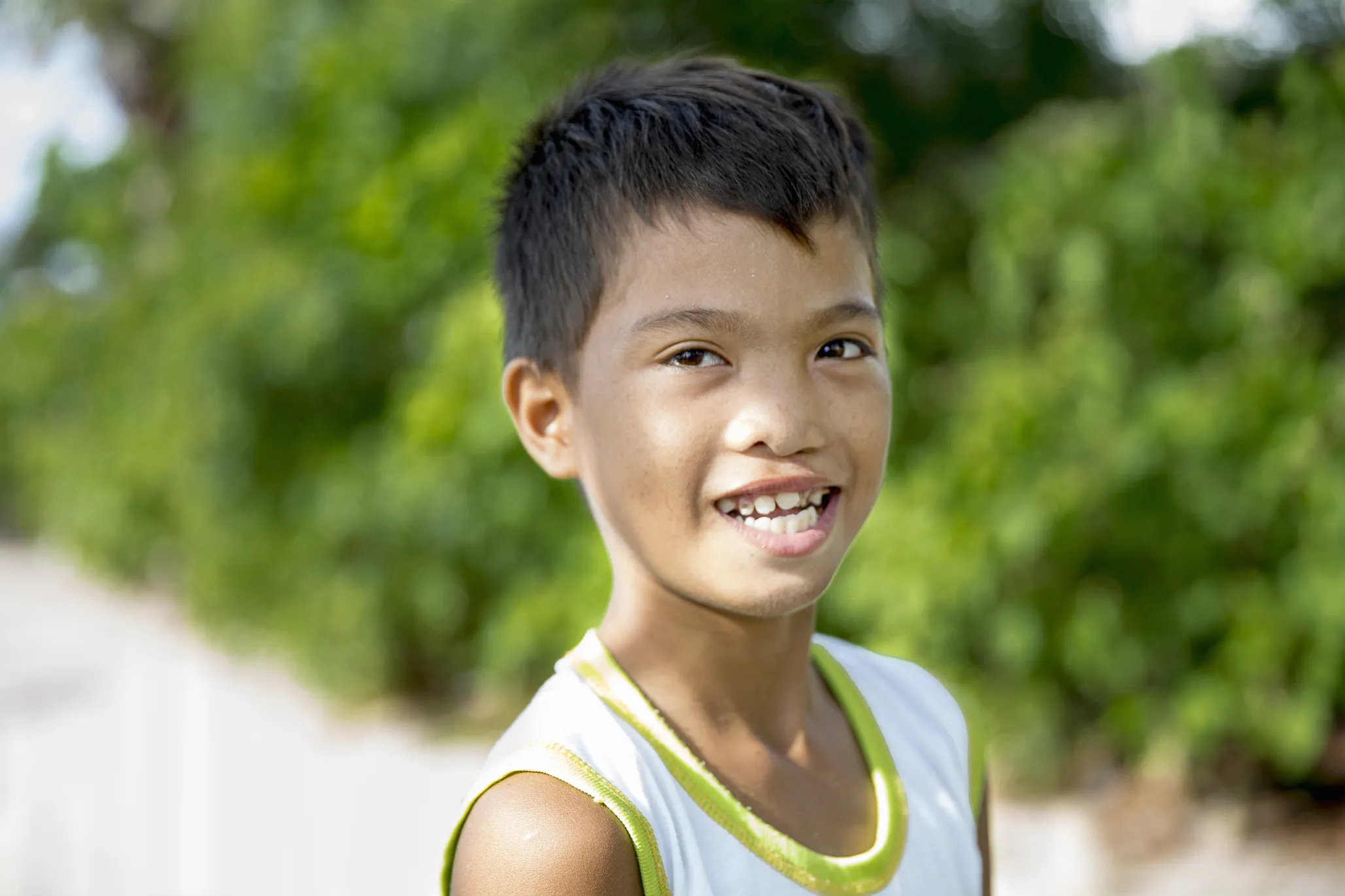 Efren smiles for the camera after surgery.