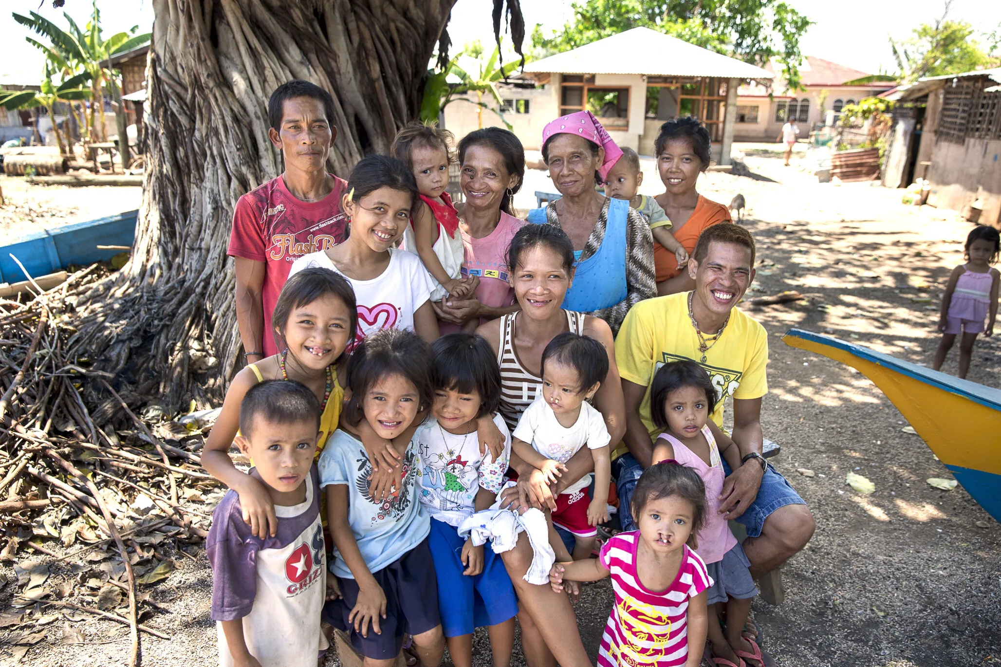 Loraine, after surgery, poses with friends and family.